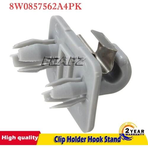 1 PCS 8W0857562A4PK Grey Plastic Auto Sun Visor Clip Holder Hook Stand For Audi A1 A3 A4 A5 Q3 Q5 TT Interior