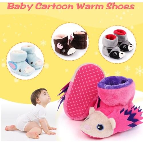 Baby baby cartoon toddler shoes boots Newborn Infant Baby Girls Cute Cartoon Shoes Footwear Crib Warm Winter Bootie soft warm Y4
