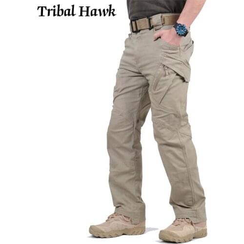 Men Pants Military Tactical Swat Army Hiking Cargo Pants IX9 Hunting Multi-pocket Work Training Cotton Trousers Overalls Outdoor