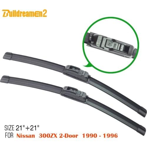 Buildreamen2 1 Pair Car Bracketless Soft Rubber Window Wiper Windshield Wiper Blade Suit For Nissan 300ZX 2-Door 1990-1996