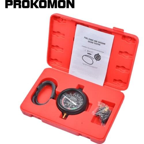 Auto Fuel Pump Vacuum Pressure Tester Diagnostic Gauge Set Repair Test Tool