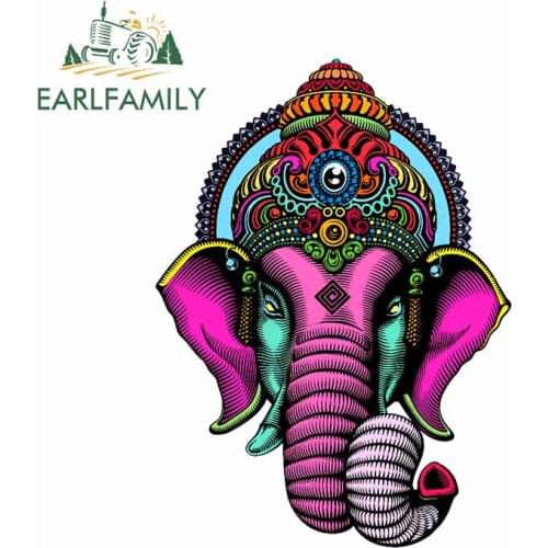 EARLFAMILY 13cm x 9.8cm For Elephant Vinyl Material Car Stickers Car Door Protector Decal Graffiti Sticker Waterproof Decor