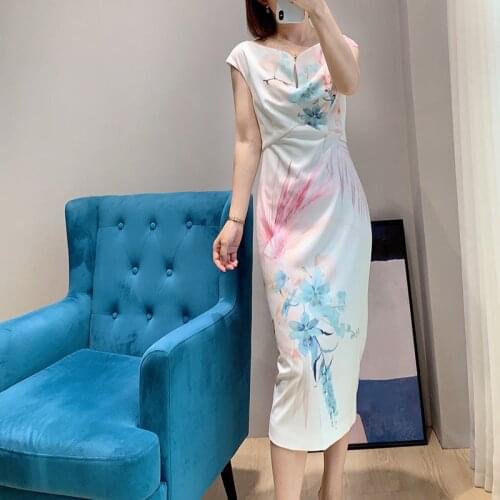 Elegant Floral Print V Neck Bodycon Midi Dress UK Collections Size 0-4