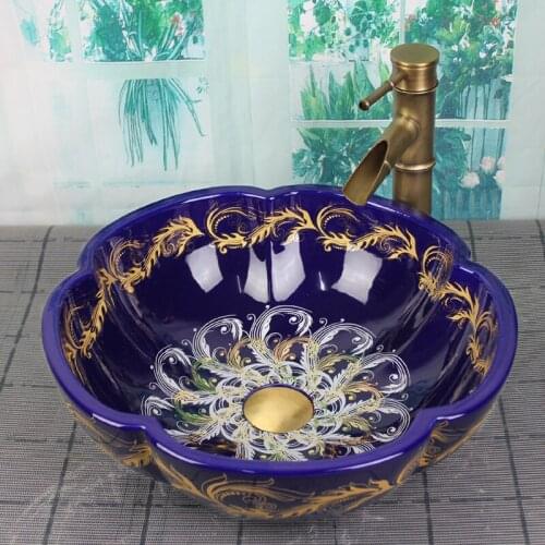 Bathroom Porcelain Ceramic Vessel Sink Basin round Wash Basin Lavatory artificial basin