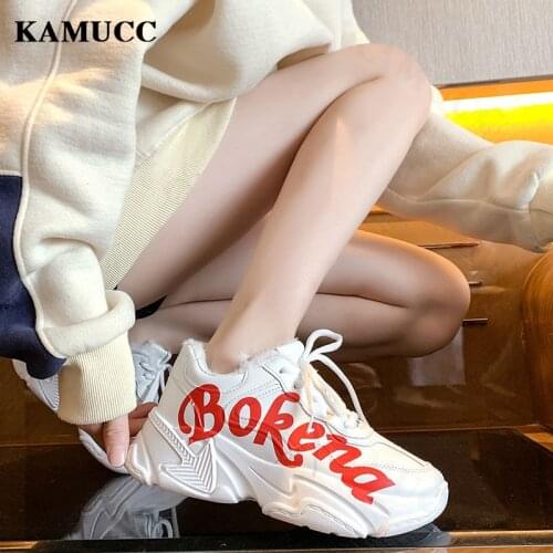 Ladies Spring Autumn Platform Sneakers Women Shoes Thick Bottom Chunky Sneakers Breathable Lace Up Casual Shoes Woman