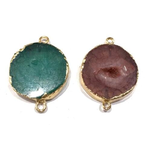 Natural Stone Connector Exquisite Round Dragon Stripe Agates For Jewelry Making DIY Necklace Bracelet Anklet Accessory