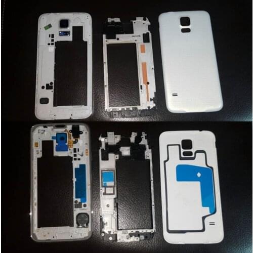 Full Housing For Samsung Galaxy S5 i9600 G900F G900H G900P G900T G900M Housing Front Frame+Middle Frame+Battery cover
