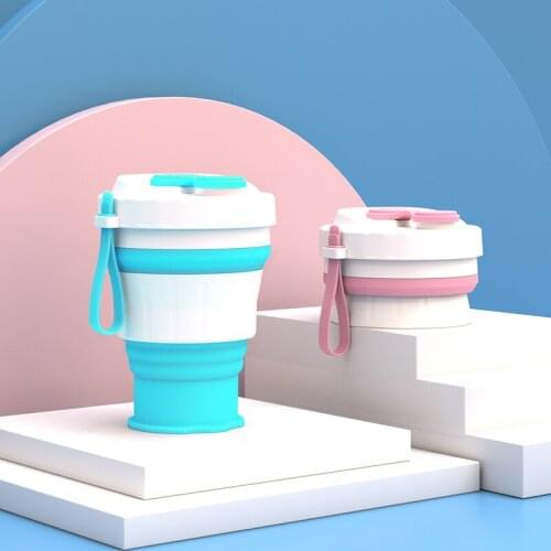 Portable Folding Silicone Cup 480ml Coffee Mugs Travel Collapsible Water Cup Outdoor Camping Picnic Foldable Silica Drinking Mug