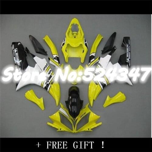 Promotion fairing kit for YZF R6 2006 2007 white black yellow bodywork fairings YZF-R6 06 07 molding