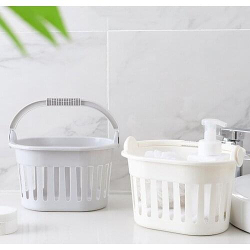 Simple Portable Hollow Reusable Plastic Bathroom Storage Organizer Basket Home for Food Snacks Toys Toiletries @LS