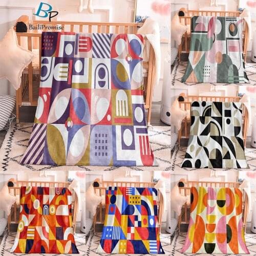 Colourful Round Geometric Patterns 3D Print Super Soft Chair Warm Blanket For Living Room Bedroom Home Office Decoration