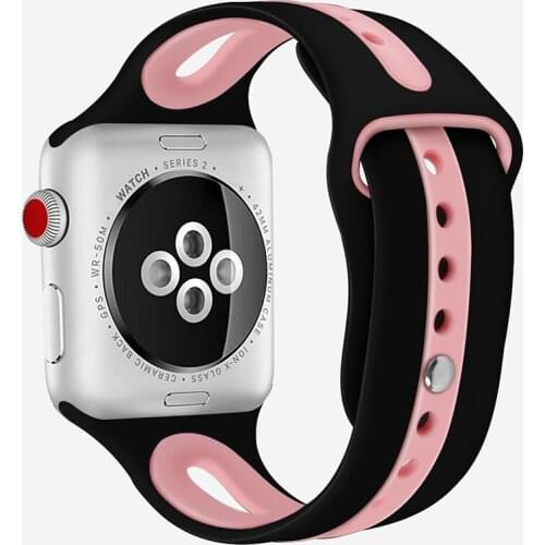 New Silicone Sports Band for Apple Watch 5 4 3 2 1 42MM 38MM Rubber Strap Watchband Bands for iWatch 5 4 3 40mm 44mm