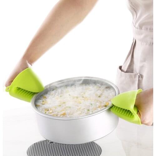 JOYLIVE 2PCS Silicone Gloves Oven Heat Insulated Finger Gloves Cooking Microwave Non-slip Gripper Pot Holder Kitchen Baking Tool