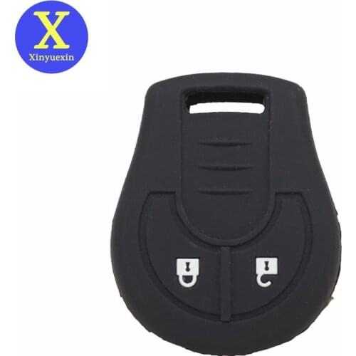 Xinyuexin Silicone Car Key Cover FOB Case For Nissan Juke Note Micra Cube Qashqai Remote Key Wallet Case Car-styling 2 Buttons