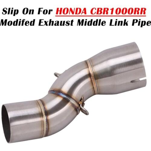 Slip On For Honda CBR1000RR 2017 2018 2019 Motorcycle Exhaust Escape Modifed Motorbike 60mm Middle Tube Contaction Link Pipe
