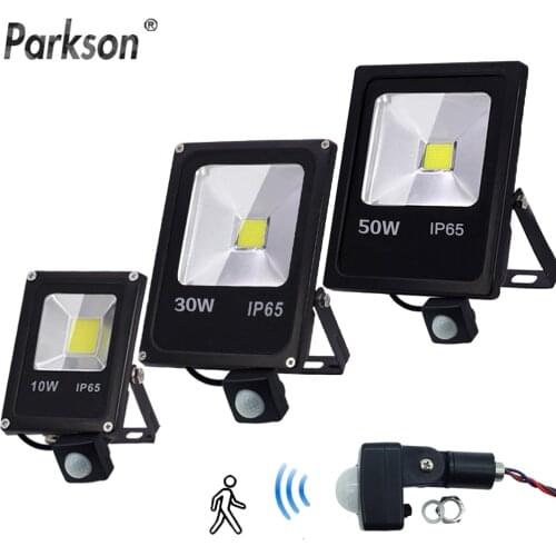 Led Flood Light 220V 50W 30W 10W Motion Sensor Reflector IP65 Waterproof Lighting Outdoor LED Spotlight Floodlight