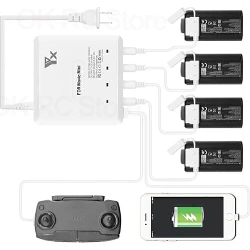 Mavic Mini Intelligent Fast Charging Hub Multi Battery Charger AC 100-240V for MB2-2400 DJI Mavic Mini Flight Battery