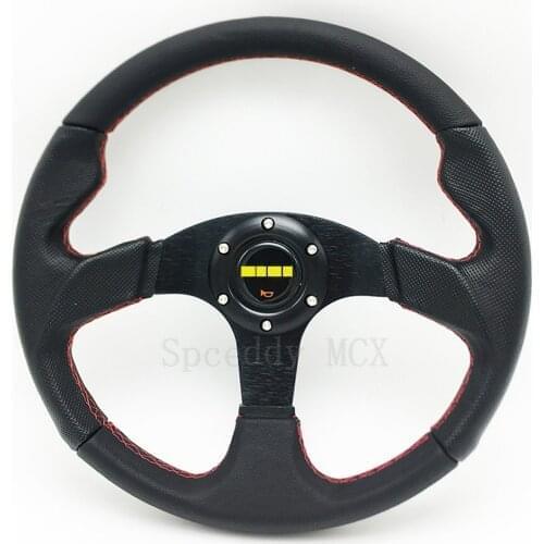 Universal Race Car Steering Wheel Flat Leather Drift Sport Wheel 14 Inch 350mm Steering Wheel For Car MO20S083080