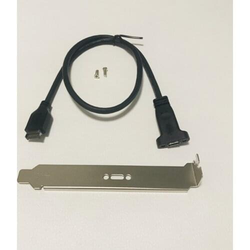 USB 3.1 Type C to Type E Adapter Connector Data Extension Cable with Bracket for Front Panel Motherboard 50cm
