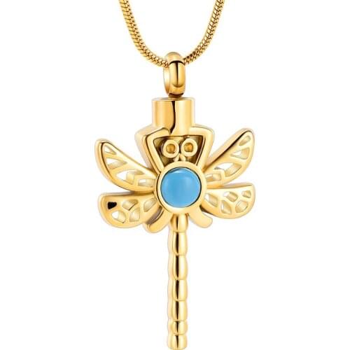 Cremation Jewelry Dragonfly Urn Necklaces for Ashes for Women/Men Stainless Steel Ashes Jewelry