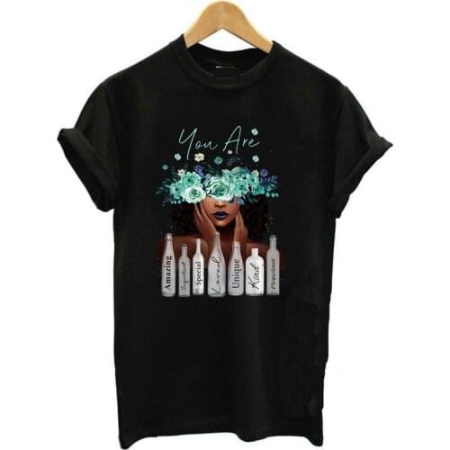 You Are Amazing T Shirt Women Fashion Black Girl Magic Tshirt Summer Top Female T-Shirt Femme Streetwear Casual Melanin Outwear