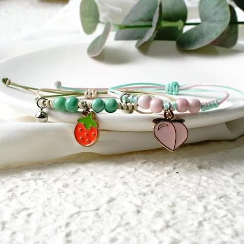 Personality Peach Girlfriends Bracelet Female Alloy Pendant Bracelet Fashion Trend Jewelry #YXSL04