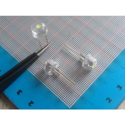 100pcs DIP Straw hat white light Led Diode astigmatism white Light Emitting Diode white LED lamp 0.5W
