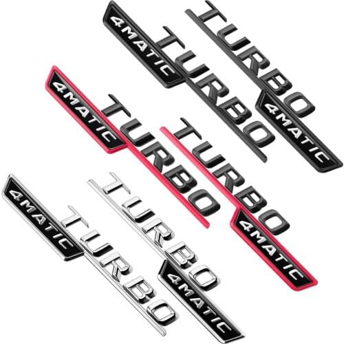 2pcs TURBO 4MATIC TURBO Car Fender Side Sticker For Mercedes Benz W212 W212 W210 W203 W211 W220 W205 W221 W124 W176 W177 CLA CLS