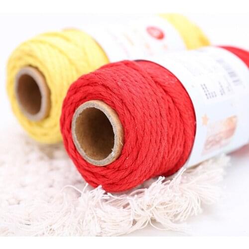 4 Twisted Rope String Thread 3mm Multi-color Cotton Macrame Cord For Tapestry Decorative Handmade Home Decor Braided DIY Craft