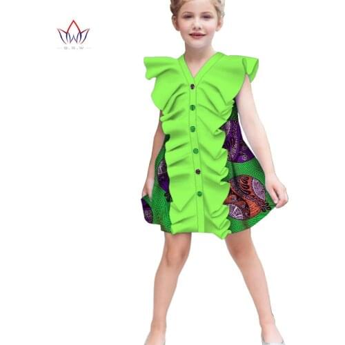 African Dresses for Baby Girl Causal Dresses African Ethnic Geo Batik Print Dress Party Traditional African Girl Dresses Wyt589