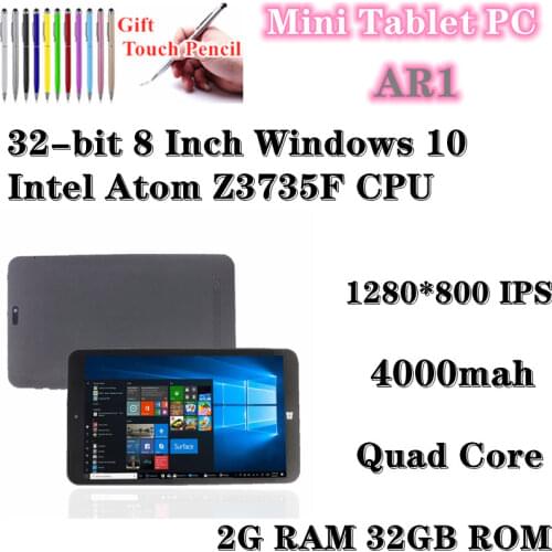 AR1 8'' Tablet 1280x800 IPS 2GB RAM 32GB ROM Quad Core Tablets PC Windows 10 Dual Camera Support Wifi Type-C