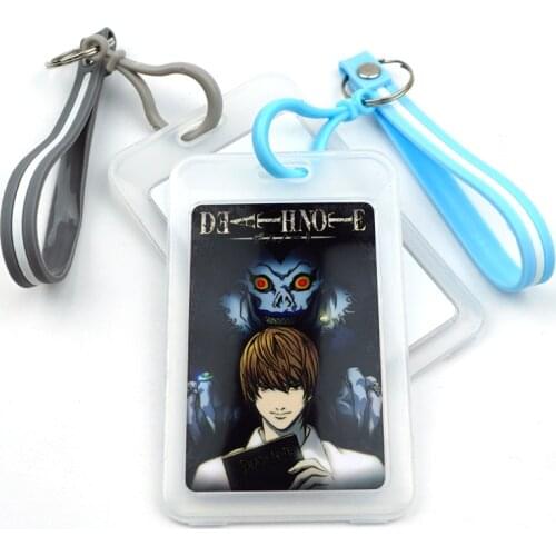 Anime DEATH NOTE L Lawliet Ryuk Card Cover Key Chain Bank Credit Card Holder Card Bag Plastic Student ID Bus Card Sleeve Protect