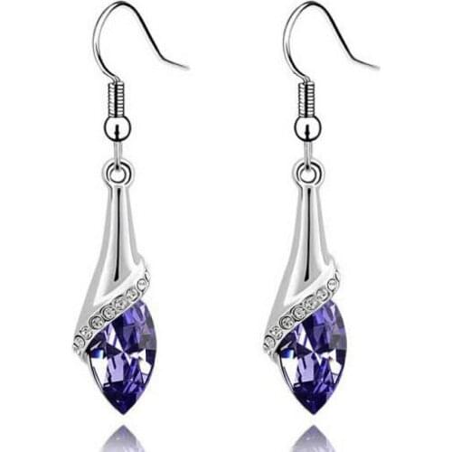 2020 New Long Tassel Earrings Flash Austrian Crystal Horse Eye Earrings