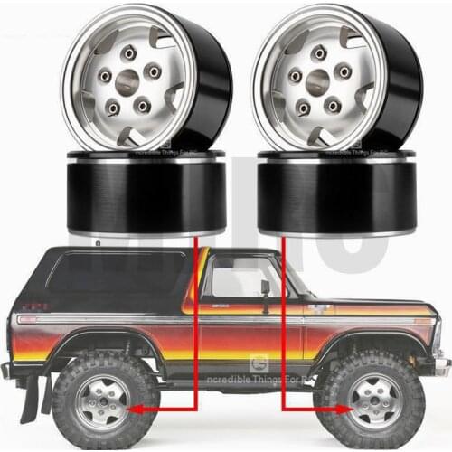 For 1/10 Rc Crawler Car Trx4 Defender Bronco Rc4wd D90 D110 Axial Scx10 90046 Jimny trx-6 2.2 inch Metal Wheel Hub Rim Beadlock