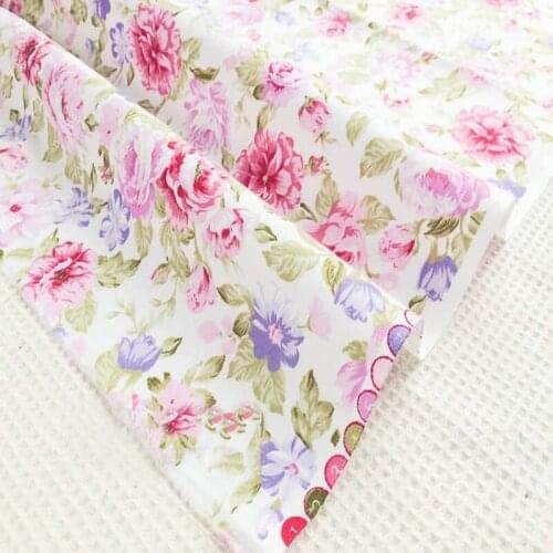 Elegant Beddings Quality Rose Flower Floral Printed 100% Cotton Fabric clothes bedding sewing cloth 50x160cm home decoration