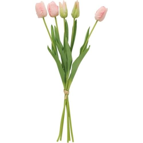 Simulation 5 branch Tied Tulip Silk Flowers Bouquet for Home Decorations Wall Wedding Decor Photography Props Fake Flower tulip