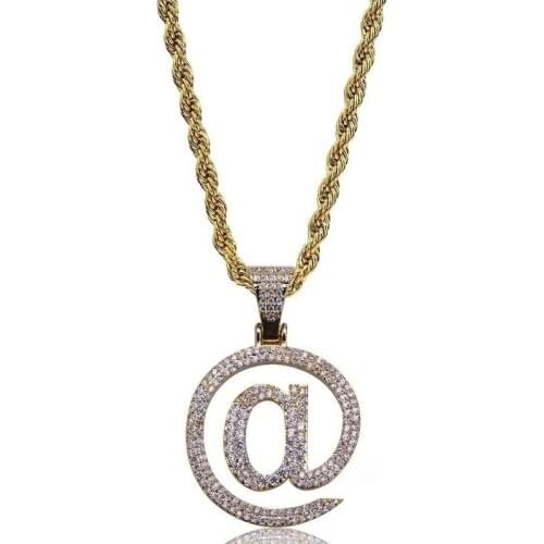 Letter @ Pendant Necklace Hip Hop Bike Necklace Rock Rapper Jewelry