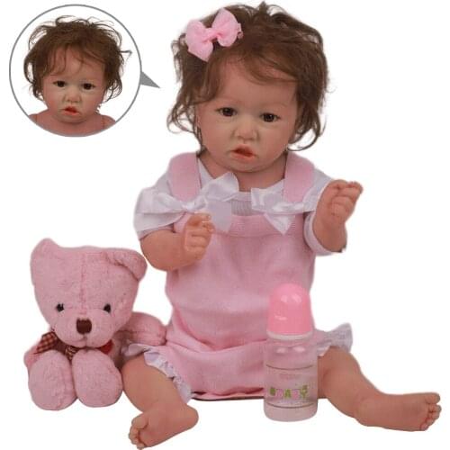 23'' 58CM Lovely Bebe Reborn Baby Dolls Full Vinyl Body So Truly Like Alive Doll In Brazil Toddler bebe Toy Birthday Gifts