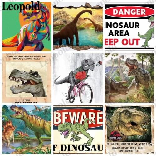 Metal Poster Animal Dinosaur Letters Old Fashioned Warning Pewter Garden Bar Club Card Board Farmhouse Home Decoration 20X30Cm