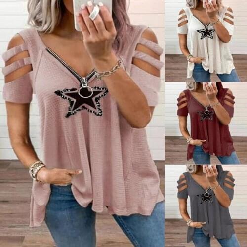 2021 Summer Solid Zipper Shirts Women Casual Five Star Long Sleeve Sweatshirt Jumper Tops Lady 3XL Vintage Hollow Out Blusa