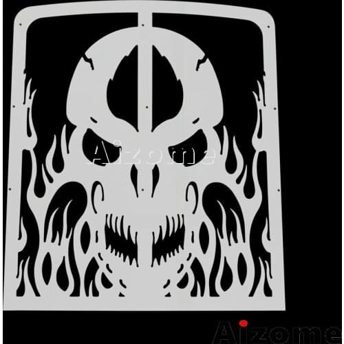 Motorcycle Stainless Steel Chrome Skull Fire Flame Radiator Grille For Yamaha Banshee 1987-2012 Radiator Guard Protection Cover