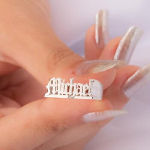 MYDIY Custom Name Rings European and American popular hip-hop style BOSS ring mens personality trend ring Old English Font Ring