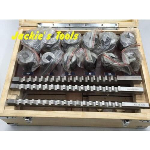 21pcs Keyway Broach Tool Set 10mm 12mm 14mm Broaches 32-50 Bushings Shims HSS Cutting Tools for CNC Machine