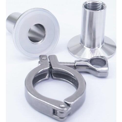 A Kit 1/2" NPT Female x 1.5" Tri Clamp SUS 304 Stainless Steel Sanitary Fitting Union Set For Home Brew Beer