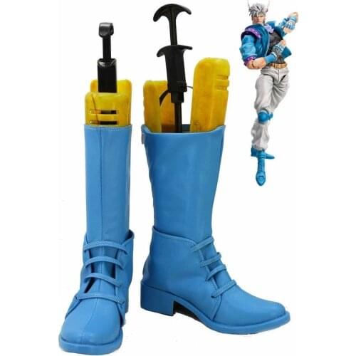 JOJOS BIZARRE ADVENTURE 2 Caesar Cosplay Shoes Blue Boots Custom Made