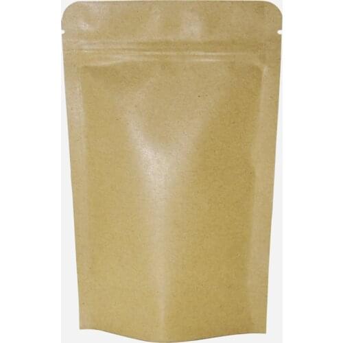 50pcs/lot Stand Up Kraft Paper Package Bag with Zipper Zip Lock Mylar Foil Paper Pouch for Tea Coffee Kitchen Storage Bag