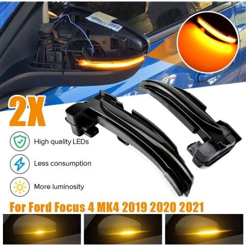 For Ford Focus Mk4 Ab Bj 2019-2020 Rearview Mirror Streamer Lights LED Side Wing Dynamic Turn Signal Light Sequential Indicator