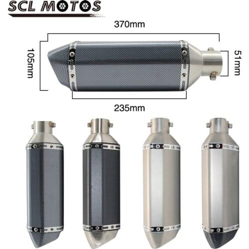 SCL MOTOS Universal AK Motorcycle Exhaust Muffler Pipe Silencer Escape Moto With DB Killer For Motorbike Exhaust GY6 nmax msx125