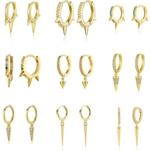 LOOXI Silver Gold Color Hoop Earring Trendy Punk Hip hop Rivet Earrings for Women Gothic Party Jewelry Pendientes Orecchini 2021