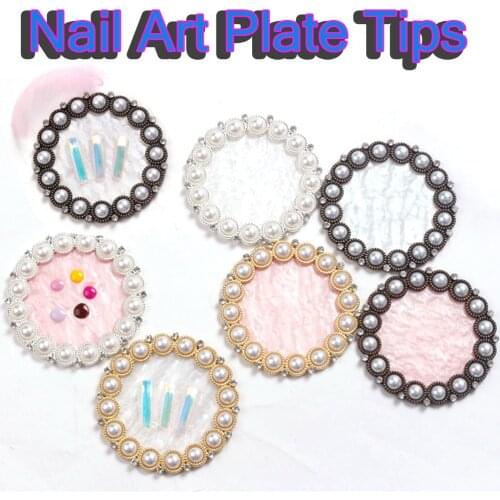 1 Pcs Retro Flower Pearl Nail Plate Display Board Exquisite Acrylic Frame Palette Fashion Nail Polish Gel Manicure Nail Art Tool